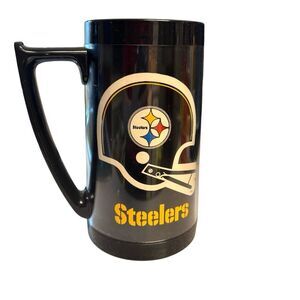 Vintage 1970s Pittsburgh Steelers Thermo-Serv Plastic Insulated Mug 16oz NFL⁠